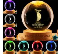Personalised Love You To The Moon And Back Couple Moon Phase Crystal Ball Light Custom Name Date Funny Moon Phase Led Light Sign Bedroom Decor Gifts For Wife Husband Valentine Birthday Xmas (S 33)