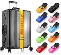 Personalised Luggage Straps for Suitcases, 1 - Pack Suitcase Straps with Buckles TSA Approved Travel Luggage Belt with Embroidered Name, 200CM Luggage Tag Suitcase Identifier, Case Strap for Suitcase