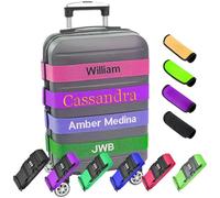 Personalised Luggage Straps with Combination Code Lock, Customised Adjustable Suitcase Belt Embroidered with Name/Text, Secure Bag Closure Woven Belts Travel Band for Traveler Business - 13 Colors