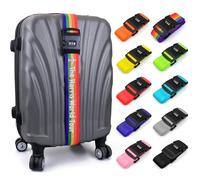 Personalised Luggage Straps with Locks for Suitcases, 1 Piece - Custom Luggage Strap with Name Embroidery, Thick Luggage Belt, Travel Suitcase Identity Straps Stitched, Heavy Duty Lockable Luggage