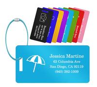 Personalised Luggage Tags for Suitcase Custom Engraved Suitcase Identifiers Personalised Luggage Tags for Backpack Golf Bag with Loops Aluminum-Alloy Travel Luggage Identifiers