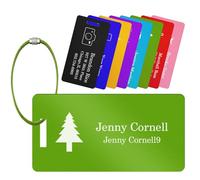 Personalised Luggage Tags for Suitcase Custom Engraved Suitcase Identifiers Personalised Luggage Tags for Backpack Golf Bag with Loops Aluminum-Alloy Travel Luggage Identifiers