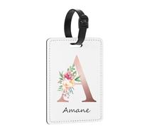 Personalised Luggage Tags with Monogram, Bulk Custom Luggage Labels, PU Leather Name Tags with Strap for Travel Backpacks Bags Suitcase Business