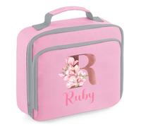 Personalised Lunch Bag for Girls Rose Gold Initial Lunch Box for Kids Custom Name Back to School Insulated Bag Durable & Stylish Back to School Lunch Box Pink