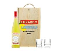 Personalised Luxardo Limoncello Gift Set with Shot Glasses - 70cl | 27% ABV | Custom Italian Lemon Liqueur Gift for Him or Her