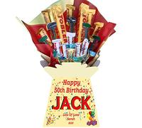 Personalised Luxury Chocolate Bouquet Hamper - Personalised Sweet Gift for Him or Her - Great Choice for Birthdays, Christmas or Any Occasion (Compatible With TOBLERONE)