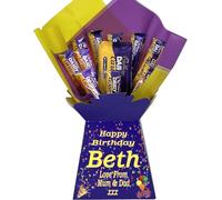 Personalised Luxury Chocolate Bouquet Hamper - Personalised Sweet Gift for Him or Her - Great Choice for Birthdays, Christmas or Any Occasion (Compatible With Cadbury CARAMEL)