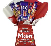 Personalised Luxury Chocolate Bouquet Hamper - Personalised Sweet Gift for Him or Her - Great Choice for Birthdays, Christmas or Any Occasion (MIX RED)