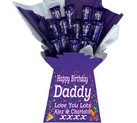 Personalised Luxury Chocolate Bouquet Hamper - Personalised Sweet Gift for Him or Her - Perfect for Birthdays, Christmas or Any Occasion (Compatible With DAIRYMILK)