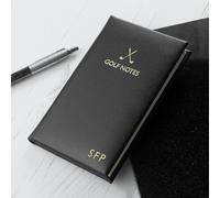 Personalised Luxury Leather Golf Notebook - Black