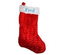 Personalised Luxury Velvet Christmas Stocking Sentimental Keepsake Gift Red & White Xmas Stocking Christmas Decoration Large Jumbo Classic Plain Stocking Embroidered with Name