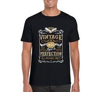 Personalised Made in 1950 Vintage T-Shirt Born 1950 Birthday Year from S to 4XL (Black, XL, x_l)