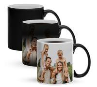 Personalised Magic Mug - Valentines Gift - Heat-Changing Magic Mug Featuring The Photo, Name and/or Text of Your Choice, Surprise Design Reveal, Gift for Any Occasion