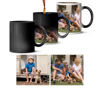 Personalised Magic Photo Mug - Custom Heat Changing Mug with Your Own Photo & Text - Colour Reveal Coffee Cup - Unique Gift for Birthdays, Christmas, Weddings - Premium Ceramic, 11oz, Surprise Effect