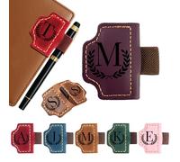 Personalised Magnetic Book Marks, Magnetic Bookmarks for Women,Personalized Leather Pen Holder Bookmark, Journals - Gift for Men, Women, Students, Teachers, Book Lovers (Purple, M)