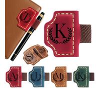 Personalised Magnetic Book Marks, Magnetic Bookmarks for Women,Personalized Leather Pen Holder Bookmark, Journals - Gift for Men, Women, Students, Teachers, Book Lovers (Red, K)