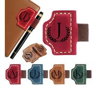 Personalised Magnetic Book Marks, Magnetic Bookmarks for Women,Personalized Leather Pen Holder Bookmark, Journals - Gift for Men, Women, Students, Teachers, Book Lovers (Red, J)