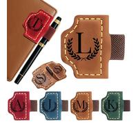 Personalised Magnetic Book Marks, Magnetic Bookmarks for Women,Personalized Leather Pen Holder Bookmark, Journals - Gift for Men, Women, Students, Teachers, Book Lovers (Brown, L)