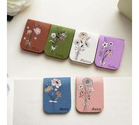 Personalised Magnetic Bookmark PU Personalized Floral Leather Bookmark with Name Birth Flower Custom Magnetic Bookmarks for Women Men Readers Book (Design Style 3)