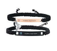 Personalised Magnetic Couple Bracelets - Customised Handmade Eternal Promise Mutual Attraction Matching Bracelets For His Her Free Engraving Name Relationship Bracelet Gift For Boyfriend Girlfriend