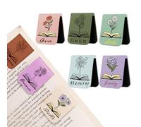 Personalised Magnetic Leather Bookmark with Birth Flower - Custom PU Leather Bookmark with Name - Unique Gift for Book Lovers, Readers, Women, Men, and Students (Style 1)
