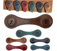 Personalised Magnetic Leather Bookmarks, Custom Engraved, Multifunctional Letter Bookmarks, Initial Gift for Book Lovers, Readers, Women (Dark Brown, Z)