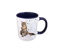 Personalised Maine Coon Cat Mug - Gift Mug - Present for Cat Lovers - Gifts for Cat Owner - Personalised Cat Mug - Country Style Mug (Blue)