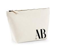 Personalised Make Up Accessory Bag 2 Initials The for Any Occasion, Christmas and Birthdays (White Bag)