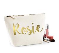 Personalised Make Up Bags - Customised Name Cosmetics Pouch - Women Girls Gold - Gifts for Her