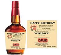 Personalised Maker's Mark Bourbon Bottle Label for Birthday Xmas Any Occasion