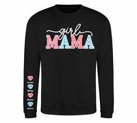 Personalised Mama Bear Heart Sweatshirt - Custom Jumper for Women, Mothers Day Sweatshirt, Thoughtful Mum Gift Jumper - Black Large