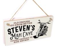 Personalised Man Cave Biker Sign, Ride Anyway | Man cave biker sign with ride-anyway humour