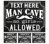 PERSONALISED MAN CAVE RETRO METAL TIN SIGN THEME NO GIRLS ALLOWED FUNNY (186PER)