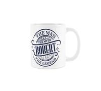 Personalised Man, Myth, Legend Mug - Fathers Day Blue & White Cup Present - Tea/Coffee Hot Drinks Custom Gift Mug
