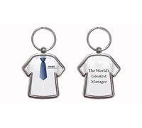 Personalised Manager Keyring Shirt Key Chain Double Sided Customised Career New Job Gift TS108