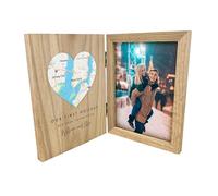 Personalised Map Location Book Photo Frame - Heart Design | Valentine's, Anniversary, Birthday, Holiday, Friendship Gift | 7x5 Photo