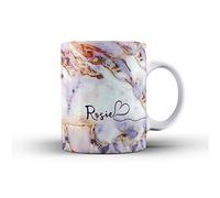Personalised Marble Glitter Flowing Name with Heart Ceramic Mug - 6. Colourful Purple Marble Swirl Name
