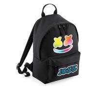 Personalised Marsh mallow art Bag, Dj Lover Gift, Singer Gift, Gift For Kids-Girl-Boy, Birthday Bagpack, 9 litres Mini Fashion Backpack for Nursery, Bookbags, Rucksack, Shoulder Bag. (Black)