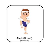 Personalised Martial Arts Square Coaster - Muay Thai Boy with Attack Face (A GoPersonalised Design)
