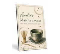 Personalised Matcha Corner A4 Plaque Japanese Zen Kitchen Wall Art