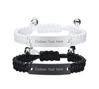Personalised Matching Bracelets For Couples : Stainless Steel Free Engraving His Her Name Mutual Attraction Relationship Bracelets Customised Heart Magnetic Couple Bracelet Gifts For Men Women Friend