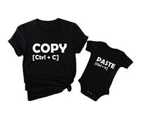 Personalised Matching Father's Day Copy and Paste T-Shirt, Bodysuit, Kids T-Shirt | Set of 2 | Dad & Son or Daughter Matching Outfit White, Black
