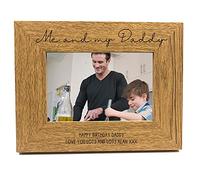 Personalised Me and My Daddy Photo Frame Gift Oak Wood Finish (5 x 7 Inch)