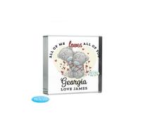 Personalised Me to You Love Heart Crystal Token Personalised Memento Company Clear One Size