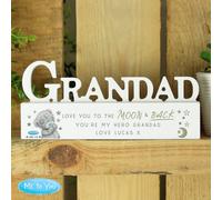 Personalised Me To You Moon and Back Wooden Grandad Ornament