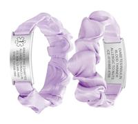 Personalised Medical Alert Bracelet for Women - Customised Elastic Strap Silk Band Medical ID Bracelets Engraved Medic Info, Emergency Awareness Medic ID Bracelet for Autism Allergy Diabetic Epilepsy
