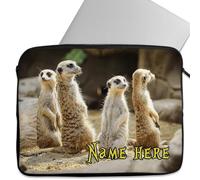Personalised Meerkat Tablet Sleeve Laptop Case Boys iPad Zip Pouch Protective Carry Travel Bag Cute Womens Birthday Gift ST336 (Large)