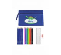 Personalised Memento Company Men's Blue Dinosaur Pencil Case with Personalised Pencils & Crayons in Navy Personalised Memento Company Navy