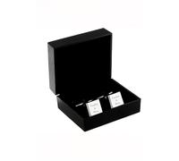 Personalised Memento Company Men's Personalised Any Message Square Cufflinks - 3 lines in Silver Personalised Memento Company Silver
