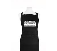 Personalised Memento Company Men's Personalised BBQ & Grill Black Apron Personalised Memento Company Black